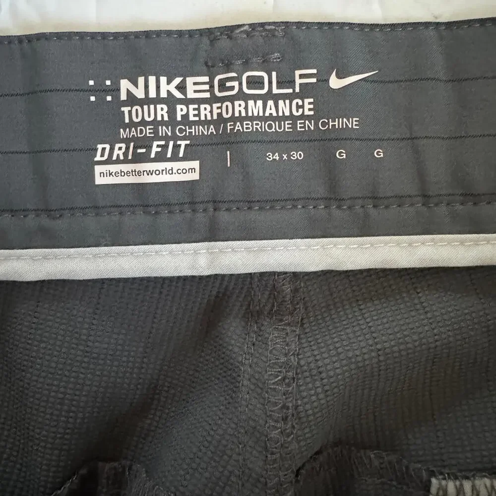 Nike Pants Men's 34x30 Grey Striped‎ Golf Performance Tour